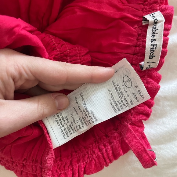 Abercrombie and Fitch pink linen blended crop top - Picture 4 of 5